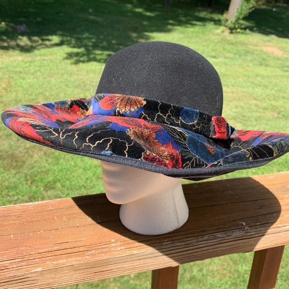 wide brim floppy wool hat